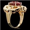 Image 3 : 14k Gold 5.50ct Citrine 1.25ct Diamond Ring