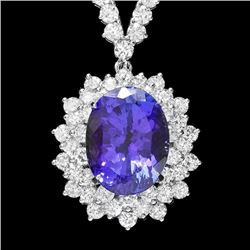 18k Gold 10ct Tanzanite 7.6ct Diamond Necklace