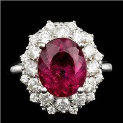 14k Gold 4.00ct Tourmaline 1.50ct Diamond Ring