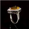 Image 3 : 14k Gold 5.22ct Yellow Beryl 0.62ct Diamond Ring