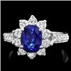 Image 1 : 14k Gold 2.00ct Sapphire 1.00ct Diamond Ring