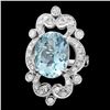 Image 1 : 14k Gold 7.00ct Aquamarine 1.15ct Diamond Ring