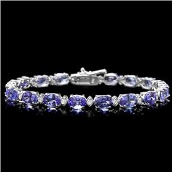 14k Gold 14ct Tanzanite 0.60ct Diamond Bracelet