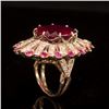 Image 3 : 14k Gold 19.23ct Ruby 1.10ct Diamond Ring