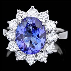 14k Gold 3.50ct Tanzanite 1.70ct Diamond Ring