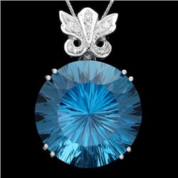 14k Gold 68.00ct Topaz 0.20ct Diamond Pendant