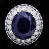 Image 1 : 14k Gold 14.7ct Sapphire 0.80ct Diamond Ring