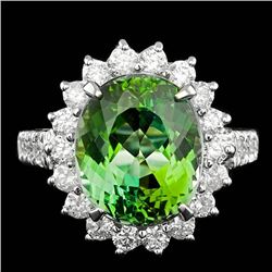 14k Gold 8.00ct Tourmaline 1.25ct Diamond Ring