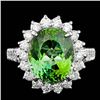 Image 1 : 14k Gold 8.00ct Tourmaline 1.25ct Diamond Ring