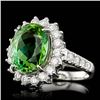 Image 2 : 14k Gold 8.00ct Tourmaline 1.25ct Diamond Ring