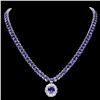 Image 1 : 14k 45.25ct Tanzanite 1.35ct Diamond Necklace