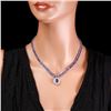 Image 4 : 14k 45.25ct Tanzanite 1.35ct Diamond Necklace