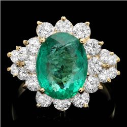 14k Gold 4.00ct Emerald 1.75ct Diamond Ring