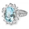 Image 2 : 14k Gold 3.00ct Aquamarine 1.10ct Diamond Ring