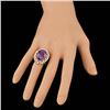 Image 3 : 14k Gold 14.00ct Amethyst 1.50ct Diamond Ring