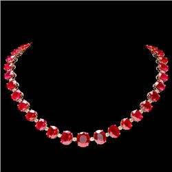 14k Gold 137ct Ruby 4.15ct Diamond Necklace