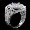 Image 2 : 14K Gold 1.86ct Sapphire & 1.25ct Diamond Ring