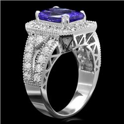 14k Gold 3.00ct Tanzanite 1.50ct Diamond Ring
