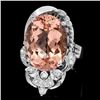 Image 1 : 14k Gold 13.00ct Morganite 0.30ct Diamond Ring
