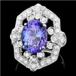 14k Gold 5.50ct Tanzanite 1.00ct Diamond Ring