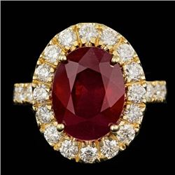 14k Yellow Gold 7.50ct Ruby 1.70ct Diamond Ring