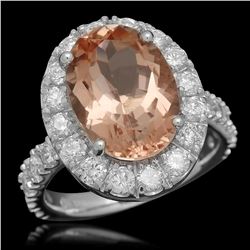 14K Gold 5.84ct Morganite 1.81ct Diamond Ring