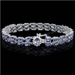 14k Gold 20ct Tanzanite .40ct Diamond Bracelet