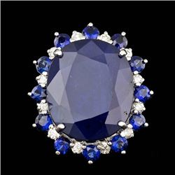 14k White Gold 25ct Sapphire 0.60ct Diamond Ring