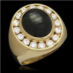 14K Gold 12.88ct Sapphire 1.65ct Diamond Ring