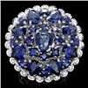 Image 1 : 14k Gold 7.50ct Sapphire 0.75ct Diamond Ring
