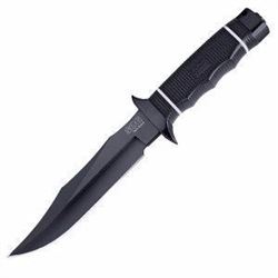 *NEW* SOG Knives & Tools Tech Bowie, Black Kraton Handle, Black TiNi Plain w/Sheath 729857990189