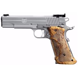 *NEW* SIG SAUER 1911 Stainless Super Target SAO 45 ACP 5  8+1 AS Wood Grip SS 798681511679