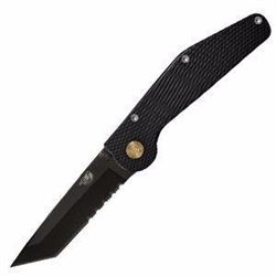 *NEW* GT KNIVES, GT OTS Automatic, Black Aluminum, Tanto Combo 0148780002044