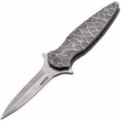 *NEW* BOKER, Flint, Gray Aluminum Handle, Stonewash Plain UPC Code: 788857029022