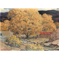 Carl Von Hassler | 1887 - 1969 | Cottonwoods, Fall Scene, Northern New Mexico (desc)