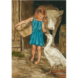 Michael Hague | b. 1948 | Girl with Goose