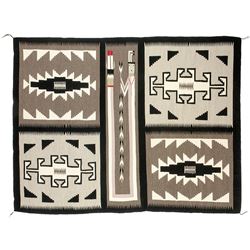 Unknown Maker  | Yei Rug (black,grey cream and 1 figure)