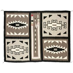 Unknown Maker  | Yei Rug (black,grey cream and 1 figure)