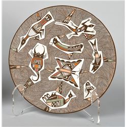 Rebecca Lucario | b. 1951 | Platter with Creature Vignettes