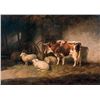 Image 1 : Thomas Sidney Cooper | 1803-1902 | Cattle and Sheep in a Byre