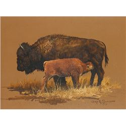 Gary Swanson | 1941 - 2010 | Buffalo and Calf