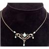 Image 1 : A Continental Art Nouveau necklet, set with opals and rose cut diamonds, stamped 585 and a 9ct go...