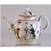 Image 1 : A Derby teapot and cover, circa 1765, of globular ovoid form, enamelled with Chinese figures at a...