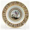Image 1 : A Derby cabinet plate, circa 1800, with circular gilt laurel border enclosing a brightly enamelle...