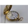 Image 2 : NO NAME HUNTER CASE POCKET WATCH (KEY WIND) WITH YELLOW METAL CASE - SURFACE GOLD