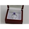 Image 2 : 1.75CT OVAL AMETHYST RING SET WITH 4 DIAMONDS, STERLING SILVER, INCLUDES $475 CERTIFICATE