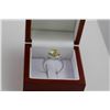 Image 2 : 2.40CT OVAL CITRINE RING WITH 4 DIAMONDS, SURROUNDING STONE. STERLING SILVER. INCLUDES $450