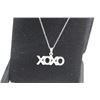 Image 2 : STERLING SILVER "XOXO" DESIGN NECKLACE SET WITH GENUINE DIAMOND, INCLUDES $225 CERTIFICATE