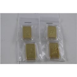 4X .999 GOLD CLAD PIN UP GIRL ART BARS. ONLY 500  MINTED.