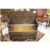 Image 1 : EARLY 1900S OAK WITH NICE CARVING DEACONS BENCH SEAT